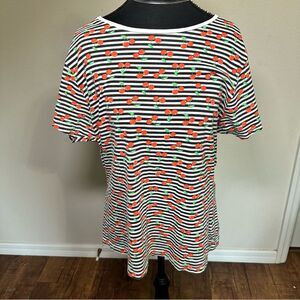 Primark Cherry Striped Short Sleeve Tee